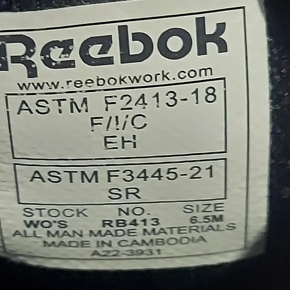 Reebok Fusion Flexweave RB431 Women's US 6.5 Black Composite Toe Work Shoes NWOT - Picture 9 of 9